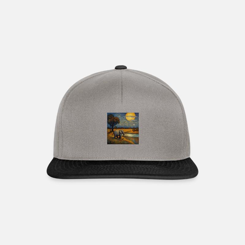 Elephant walks at night - Snapback Cap - graphite/black