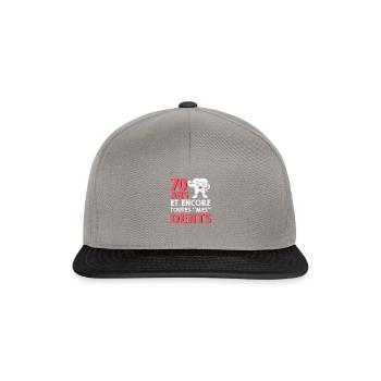 70 ans Anniversaire Papy Humour Retraité Papi Rigo - Snapback Cap - graphite/black - Front