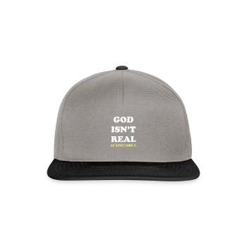 god isnt real - Snapback Cap - Graphit/Schwarz - Vorne