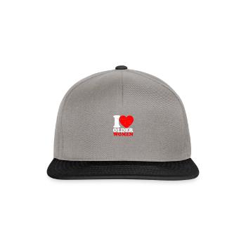 Ich liebe ältere Frauen - Age Appreciation - Snapback Cap - Graphit/Schwarz - Vorne