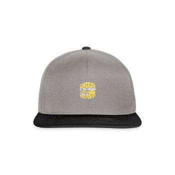 Cheese is the answer. Who cares what the question - Snapback Cap - graphite/black - Front
