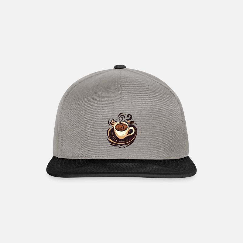 Minimalistisches Kaffeetassen-Design - Snapback Cap - Graphit/Schwarz