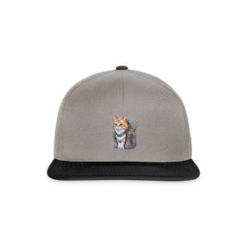 Cat School Bag - Snapback Cap - graphite/black - Front