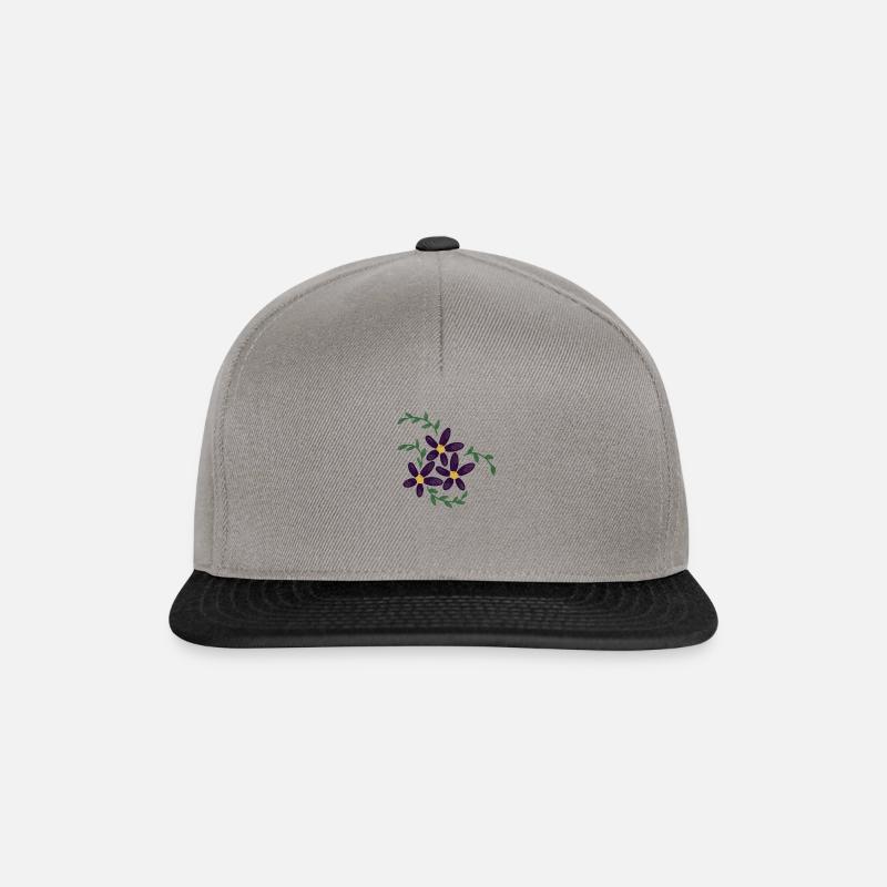 Blumen - Snapback Cap - Graphit/Schwarz