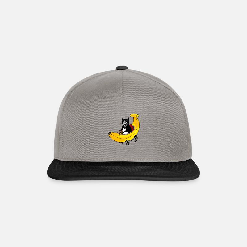 Schnelle Katze und Banane - Snapback Cap - Graphit/Schwarz