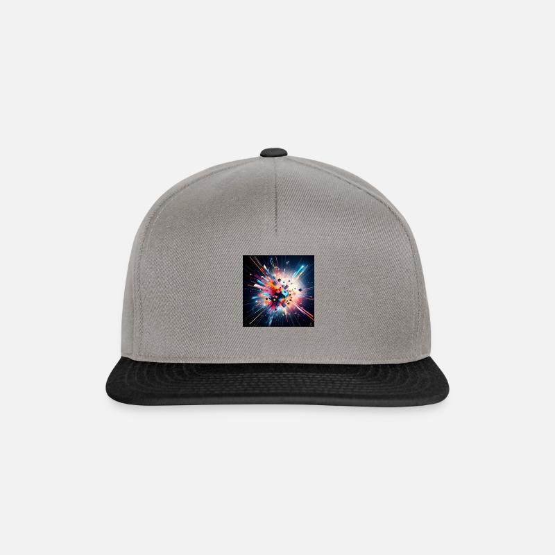 Geometrische abstrakte Explosion - Snapback Cap - Graphit/Schwarz