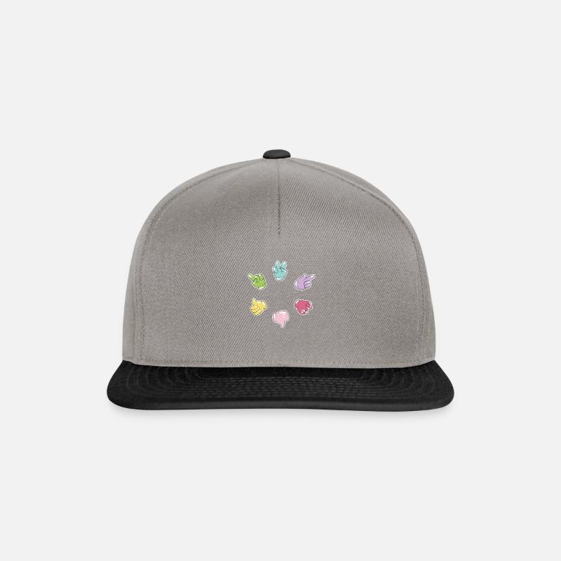 Comic Hände Kreislauf Geschenk - Snapback Cap - Graphit/Schwarz
