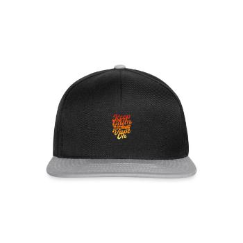 Ruhe bewahren und weiterdampfen - Rauchen - Snapback Cap - Schwarz/Grau - Vorne