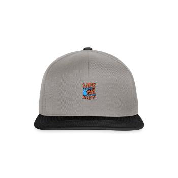 Life happens, chocolate helps - Chocolate - Snapback Cap - graphite/black - Front