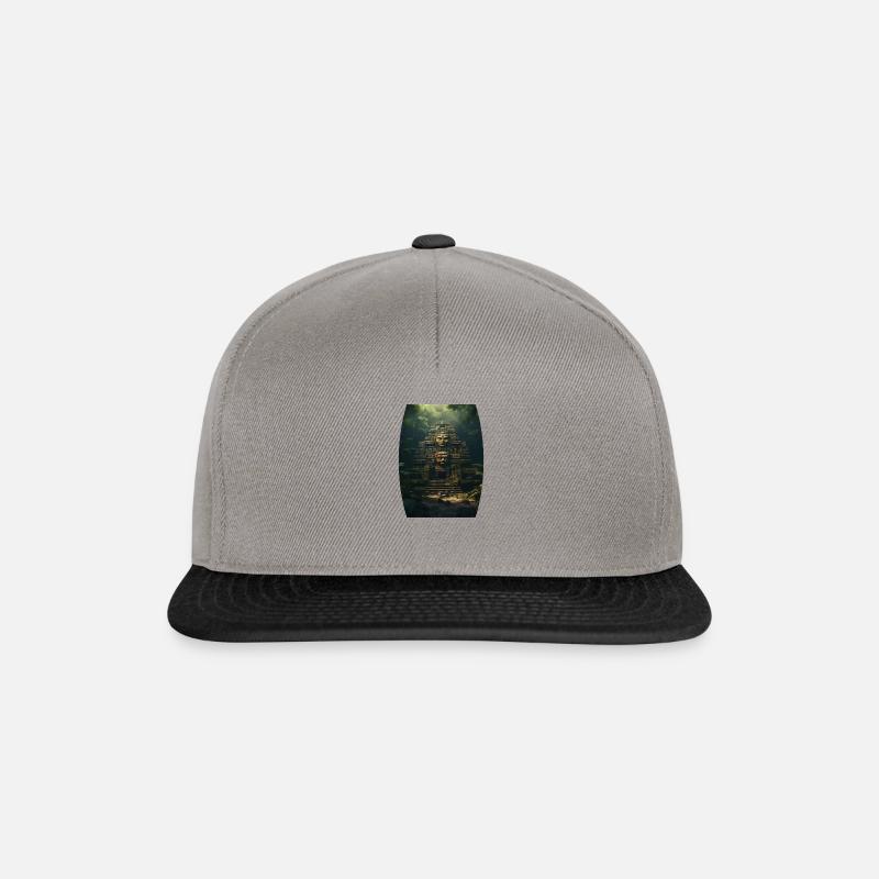 Maya Tempel im Urwald - Snapback Cap - Graphit/Schwarz