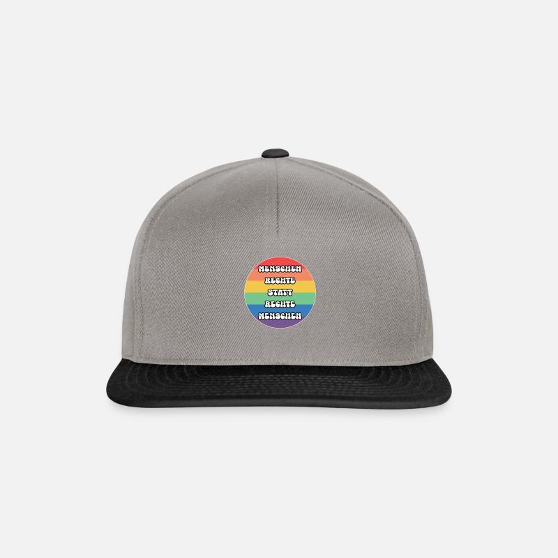 Menschenrechte Demonstration gegen Rechts - Snapback Cap - Graphit/Schwarz