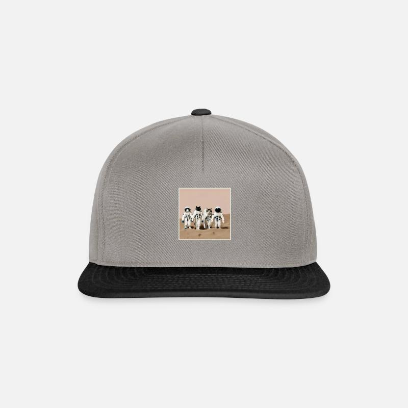 Katzenastronauten-Expedition - Cosmic Cat Explorer - Snapback Cap - Graphit/Schwarz