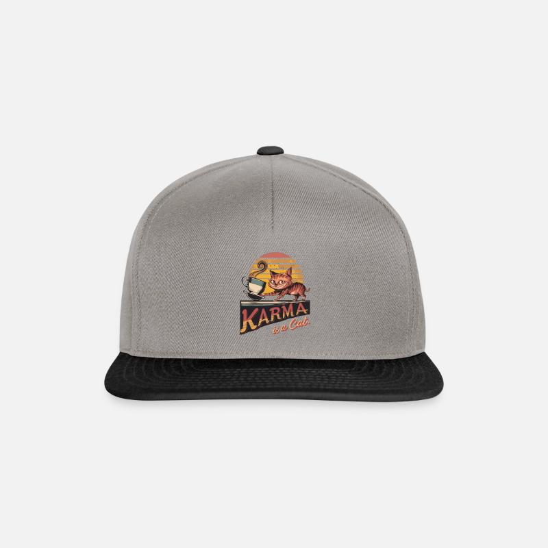 Karma is a Cat - Snapback Cap - graphite/black