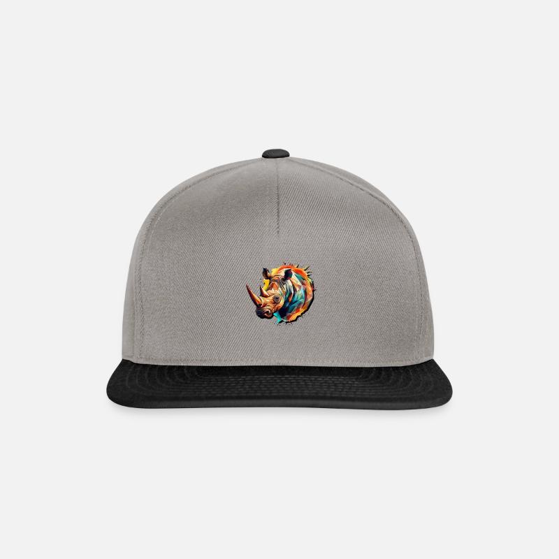 Conception abstraite de rhinocéros - Casquette snapback - gris graphite/noir