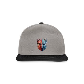 Feu et cerf de glace oeuvre - Casquette snapback - gris graphite/noir - Devant