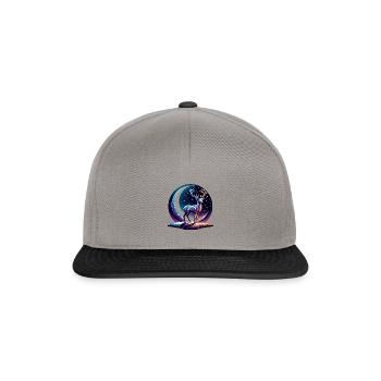Cerf mystique au clair de lune scène nocturne - Casquette snapback - gris graphite/noir - Devant