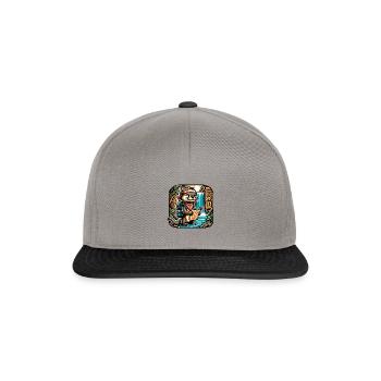 Une loutre aventureuse découvre une cachette - Casquette snapback - gris graphite/noir - Devant