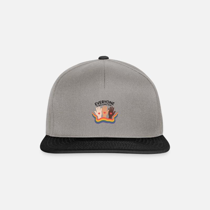 Everyone Is Welcome Here Design - Snapback Cap - Graphit/Schwarz