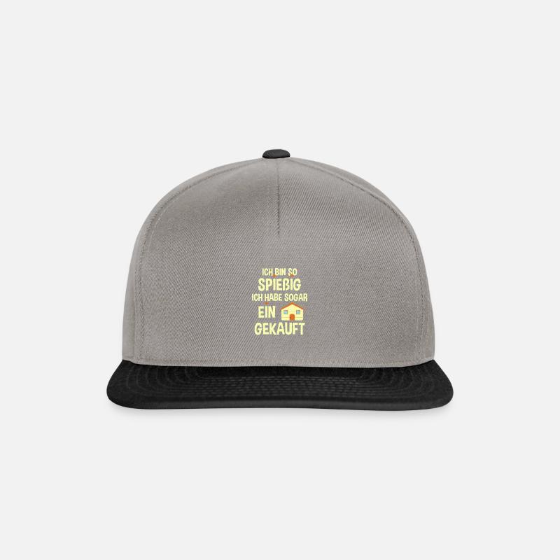 Hauskauf Spiesser Haus Geschenk - Snapback Cap - Graphit/Schwarz