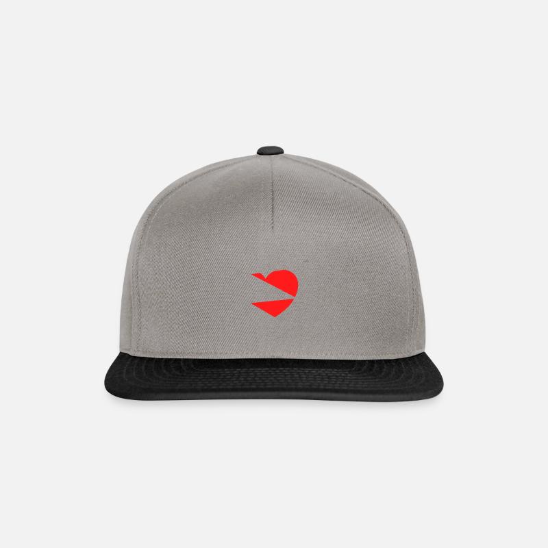 Heart - right side - Snapback Cap - graphite/black