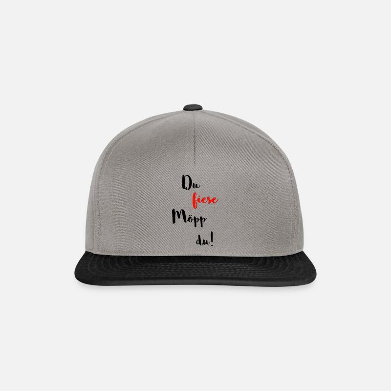 Du FIESE Möpp Du! / Rheinland / Sprüche / Geschenk - Snapback Cap - Graphit/Schwarz
