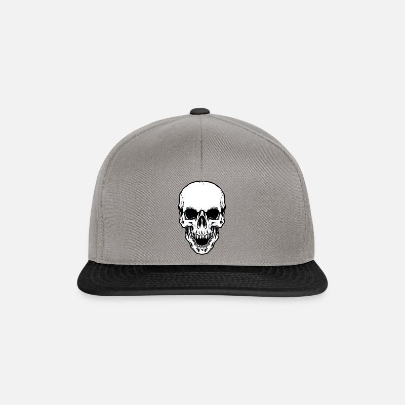 Skull Head - Snapback Cap - Graphit/Schwarz