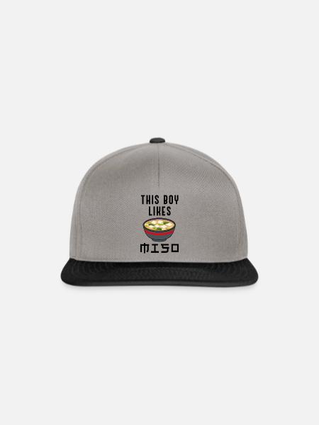 Ramen-Nudeln Ironischer Spruch Junge mag - Snapback Cap - Graphit/Schwarz