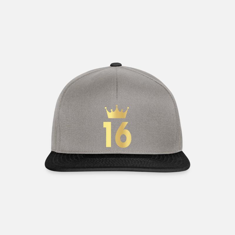 16. Geburtstag 16 Jahre Geschenk Party - Snapback Cap - Graphit/Schwarz