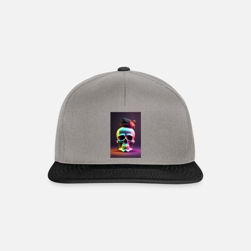Halloween Regenbogen Totenkopf - Snapback Cap - Graphit/Schwarz