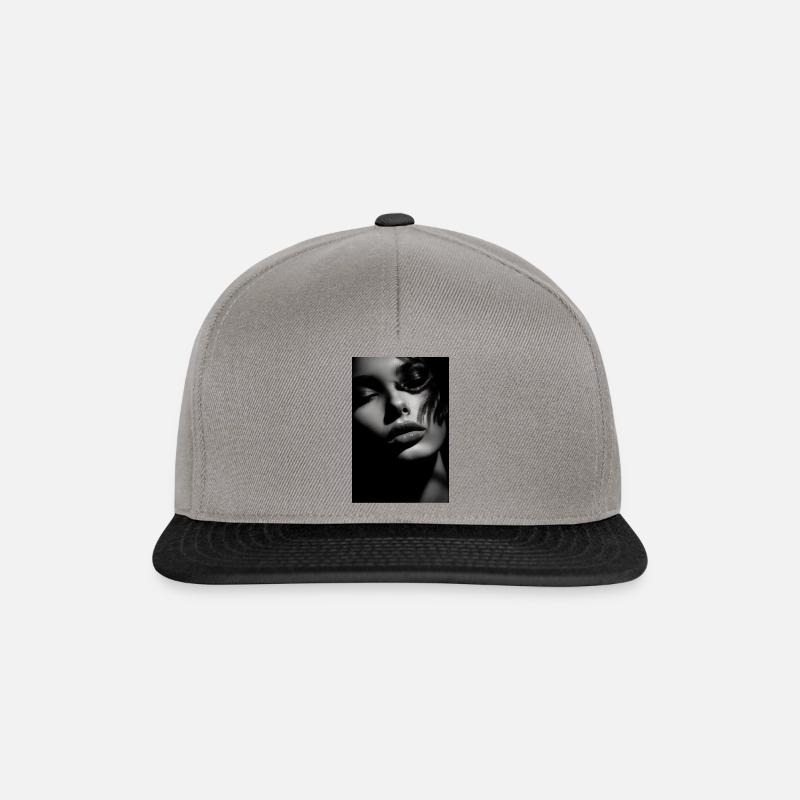 Frauengesicht emotional versunken - Snapback Cap - Graphit/Schwarz