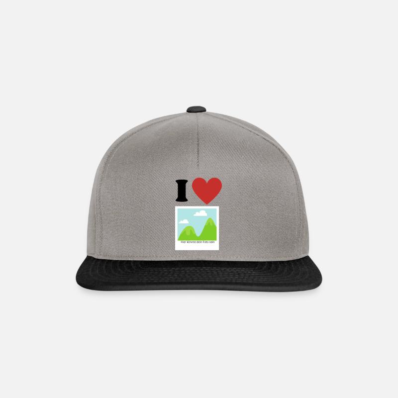 I Love - Snapback Cap - Graphit/Schwarz