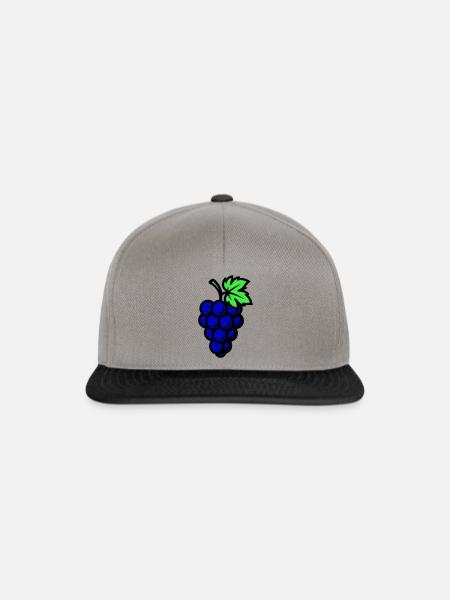 Weintrauben Trauben Obst - Snapback Cap - Graphit/Schwarz