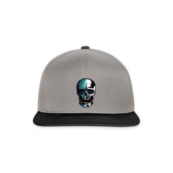 tete de mort crane skull fantaisie halloween effra - Casquette snapback - gris graphite/noir - Devant