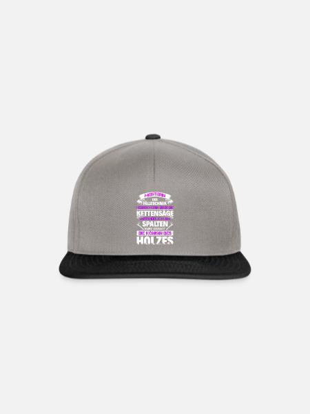 Königin des Holzes - Kettensäge Holzfäller Förster - Snapback Cap - Graphit/Schwarz