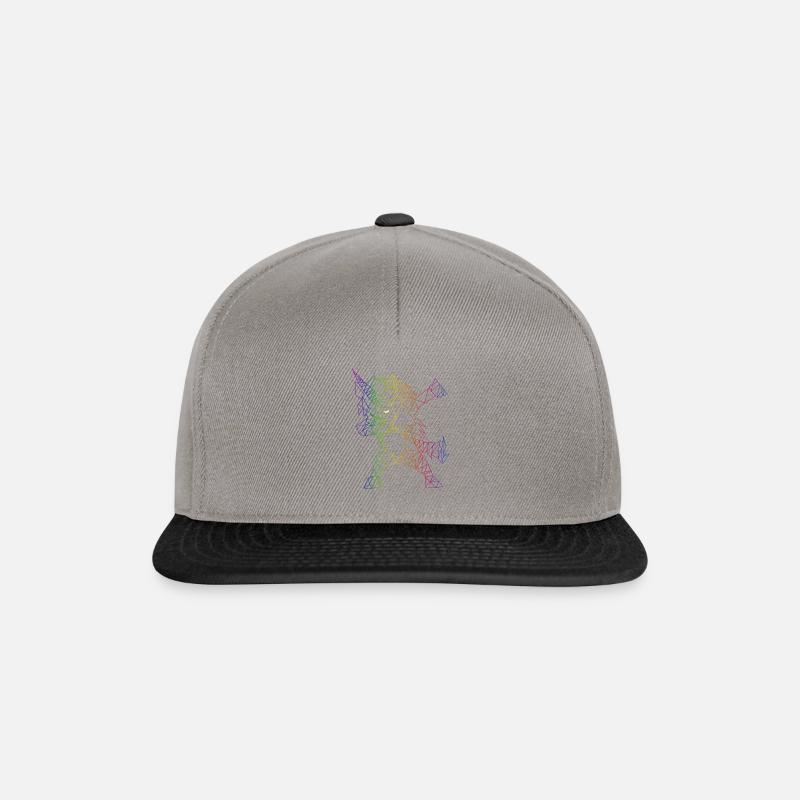 Dabbing Unicorn - dabbendes Einhorn lustig - Snapback Cap - Graphit/Schwarz