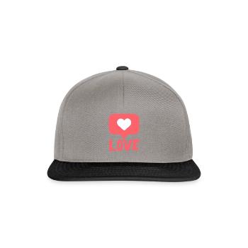 Liebe Love Herz Heart - Snapback Cap - Graphit/Schwarz - Vorne
