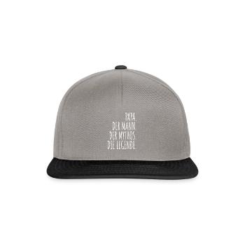 Herren Papa Mann Mythos Legende Stolzer Familienva - Snapback Cap - Graphit/Schwarz - Vorne