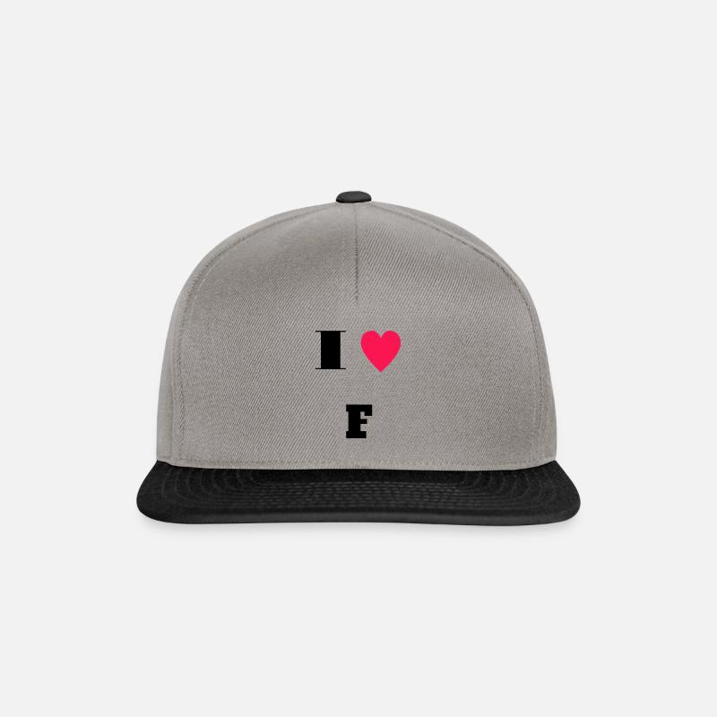 I love F - Snapback Cap - Graphit/Schwarz