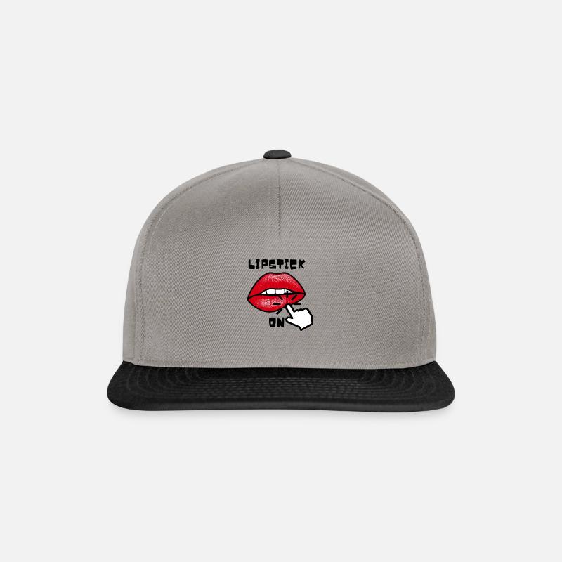 Lippenstift Klick Comic Geschenkidee Lippe - Snapback Cap - Graphit/Schwarz