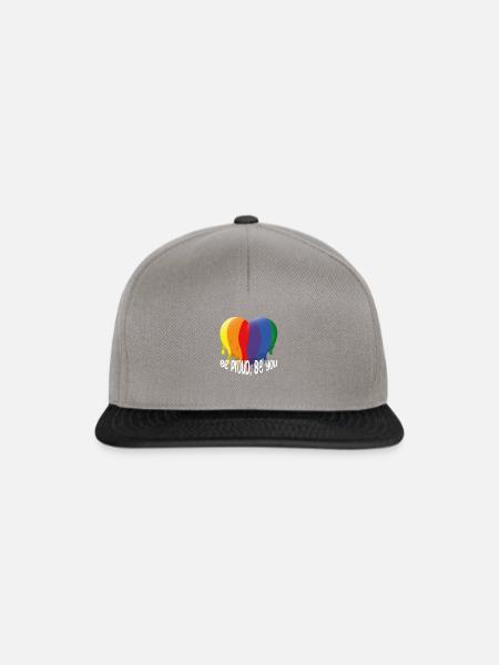 Be proud, be you Herz - Snapback Cap - Graphit/Schwarz
