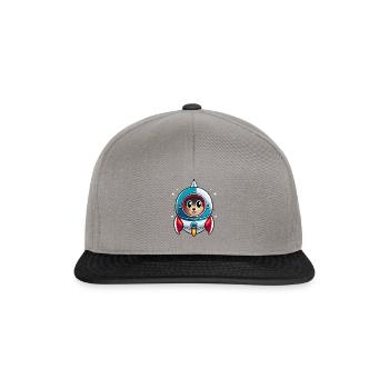Chat dans une fusée - Casquette snapback - gris graphite/noir - Devant