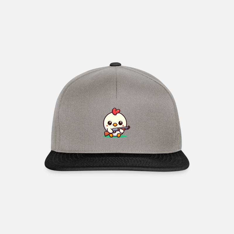 Süßes Küken mit Schrontflinte lustig witzig - Snapback Cap - Graphit/Schwarz
