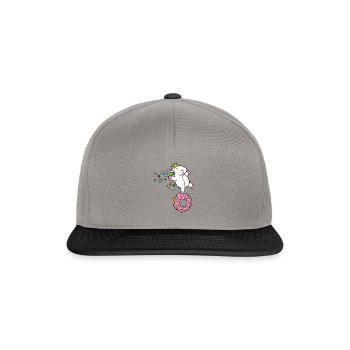 Licorne Licorne style rétro vintage grunge - Casquette snapback - gris graphite/noir - Devant