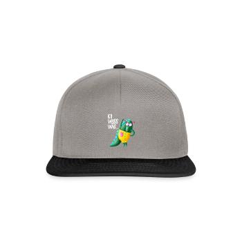 Ich weiss was | Schüler Krokodil lustiger Drache - Snapback Cap - Graphit/Schwarz - Vorne