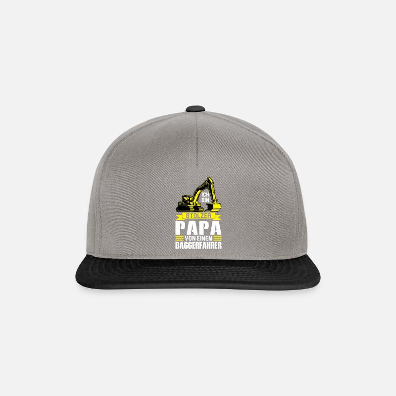 Baggerfahrer Papa Vater Geschenk - Snapback Cap - Graphit/Schwarz