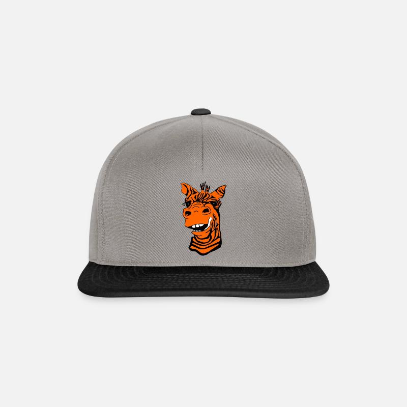 Funny giraffe orange - Snapback Cap - graphite/black
