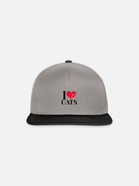 I love cats - Snapback Cap - graphite/black
