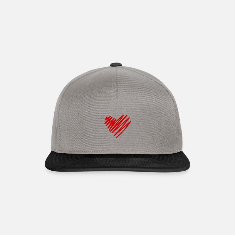 Herz - Snapback Cap - Graphit/Schwarz
