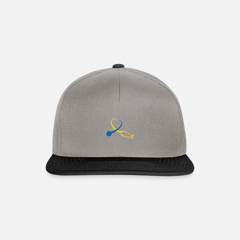 Lustige Krankenschwester Down-Syndrom Puzzle Stethoskop Herz - Snapback Cap - Graphit/Schwarz