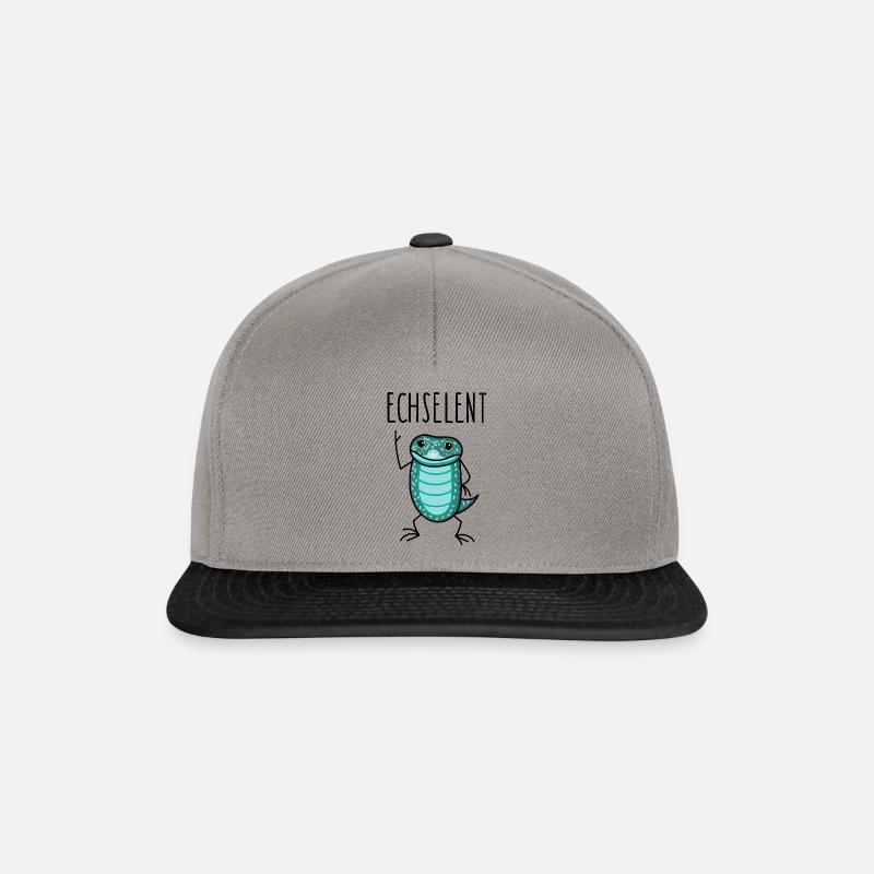 Lustige Dino Echse - Snapback Cap - Graphit/Schwarz